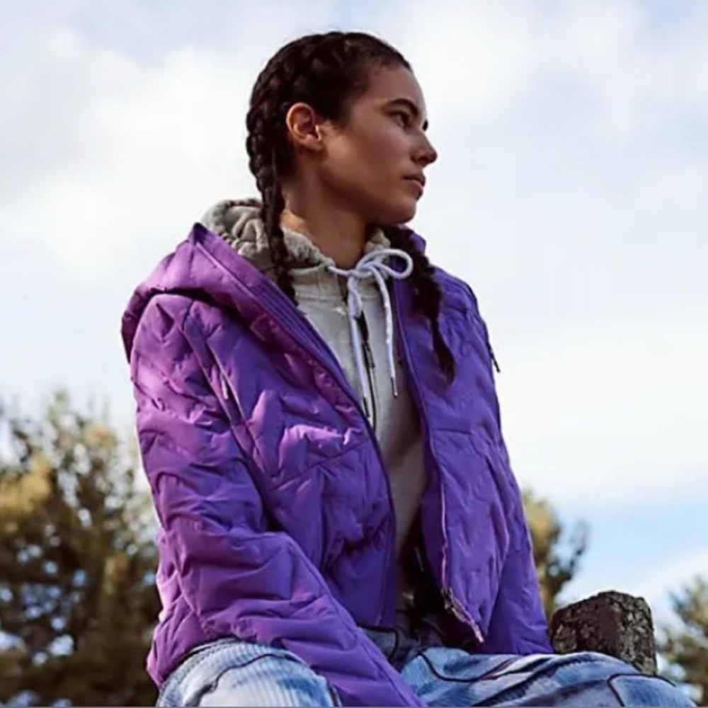Free People Gettin Lost Packable Puffer. NWT. Red violet - Picture 6 of 6
